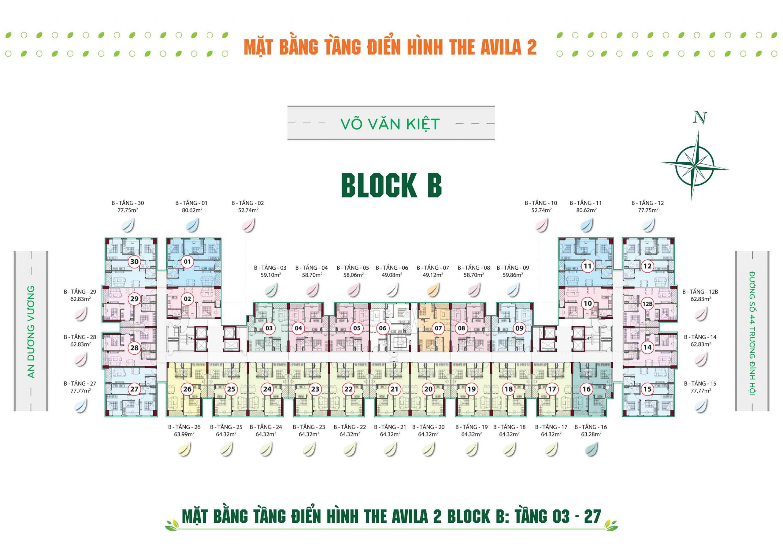 Mặt bằng diện hình block