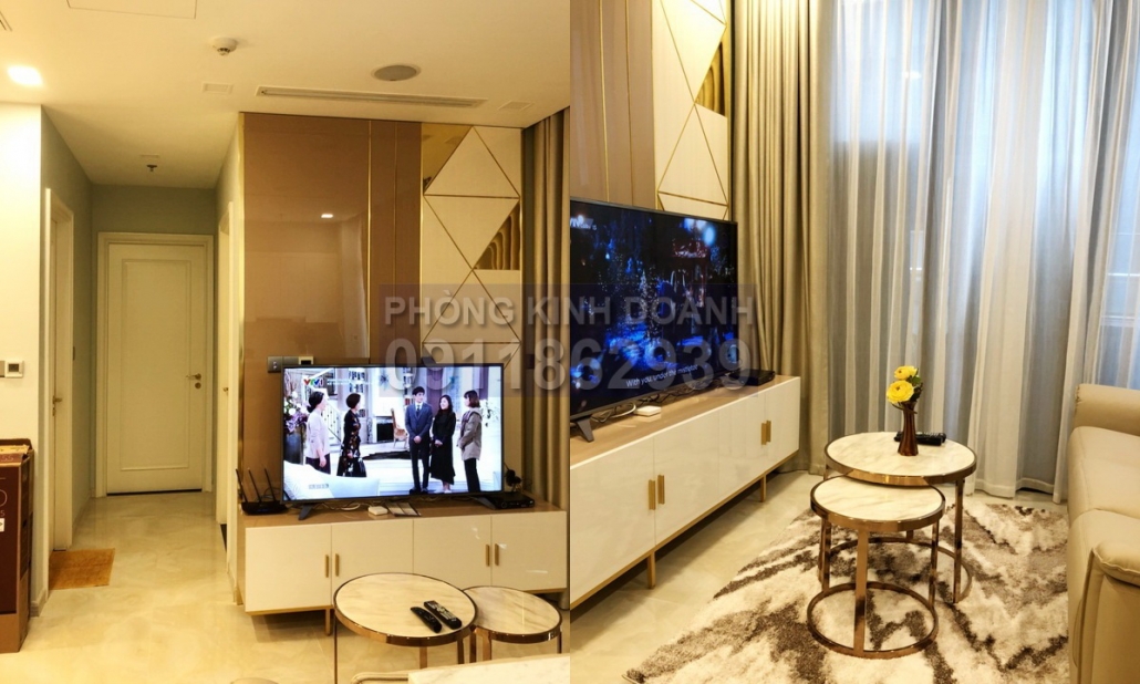 Vinhomes Golden River cho thuê view sông 2 phòng tầng 24 A3 nội thất đủ