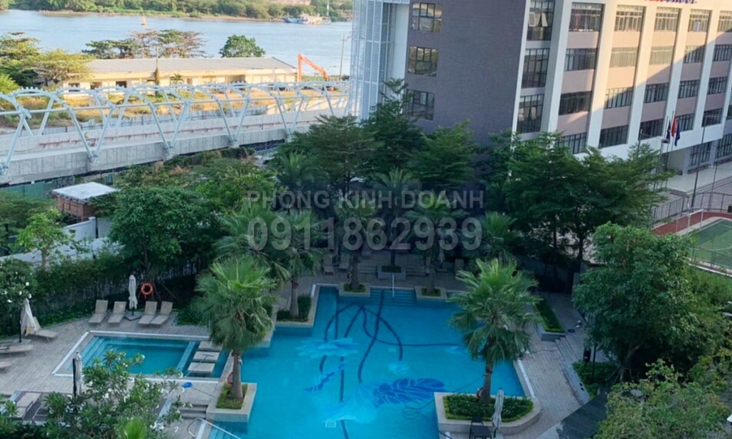Vinhomes Golden River cho thuê view hồ bơi 2 phòng tầng 4 A4 nội thất đẹp